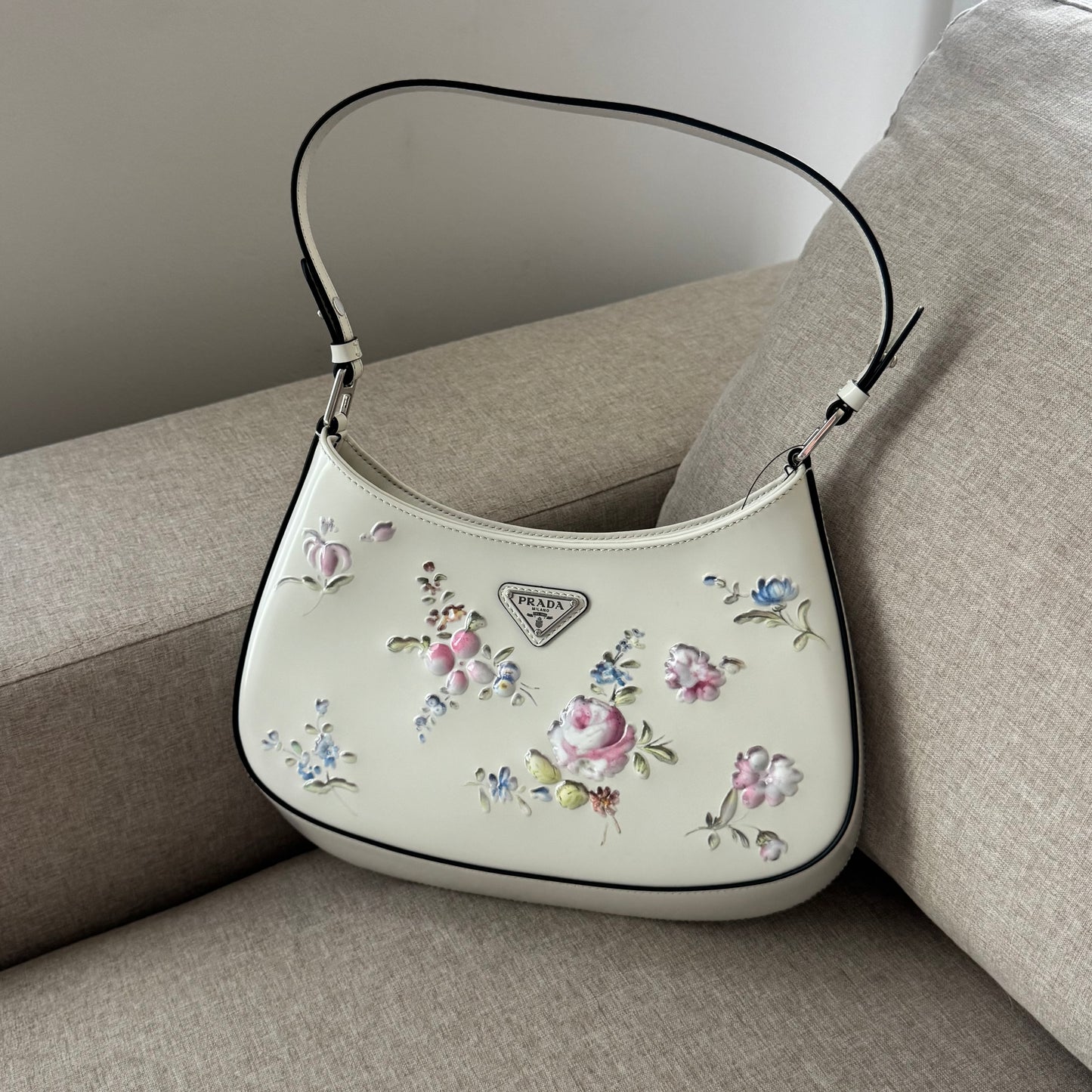 Prada Cleo Floral Embossed Bag