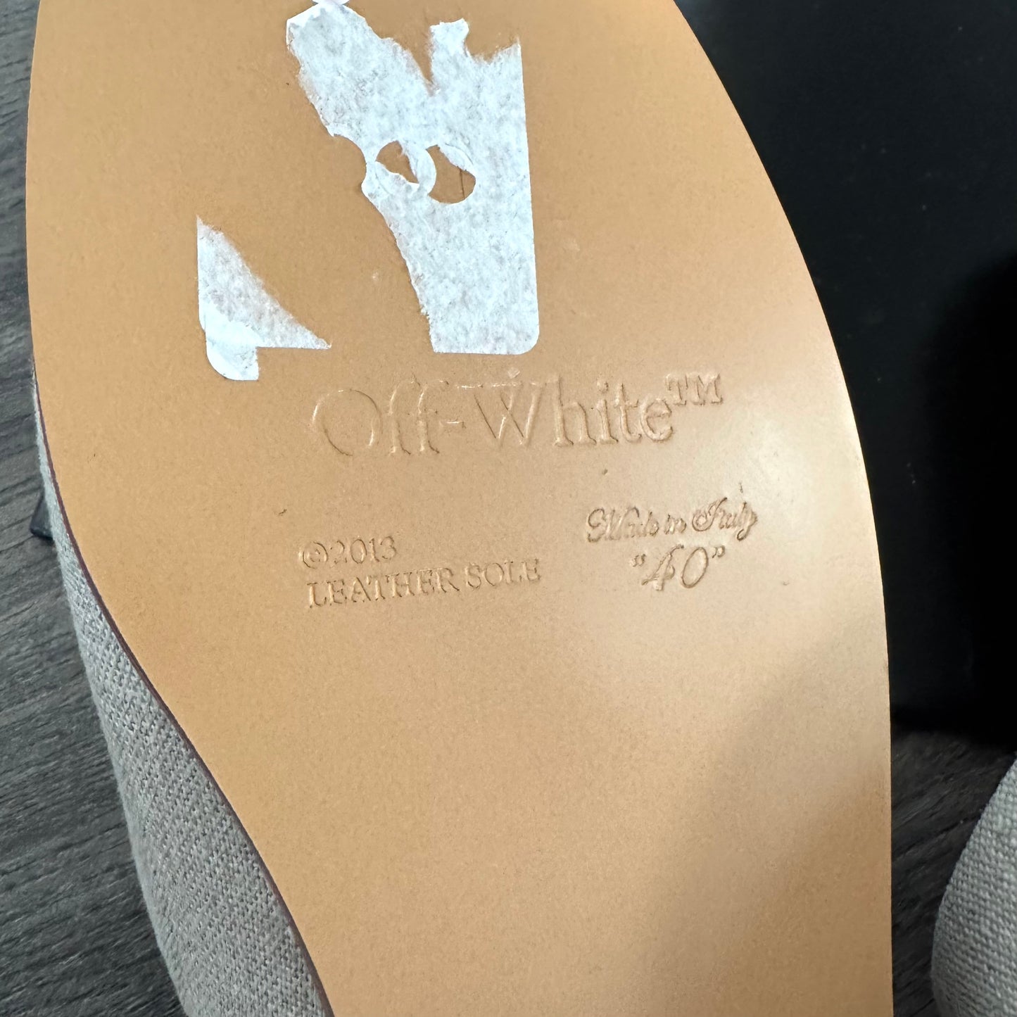 Off-White Paperclip Linen Sandals