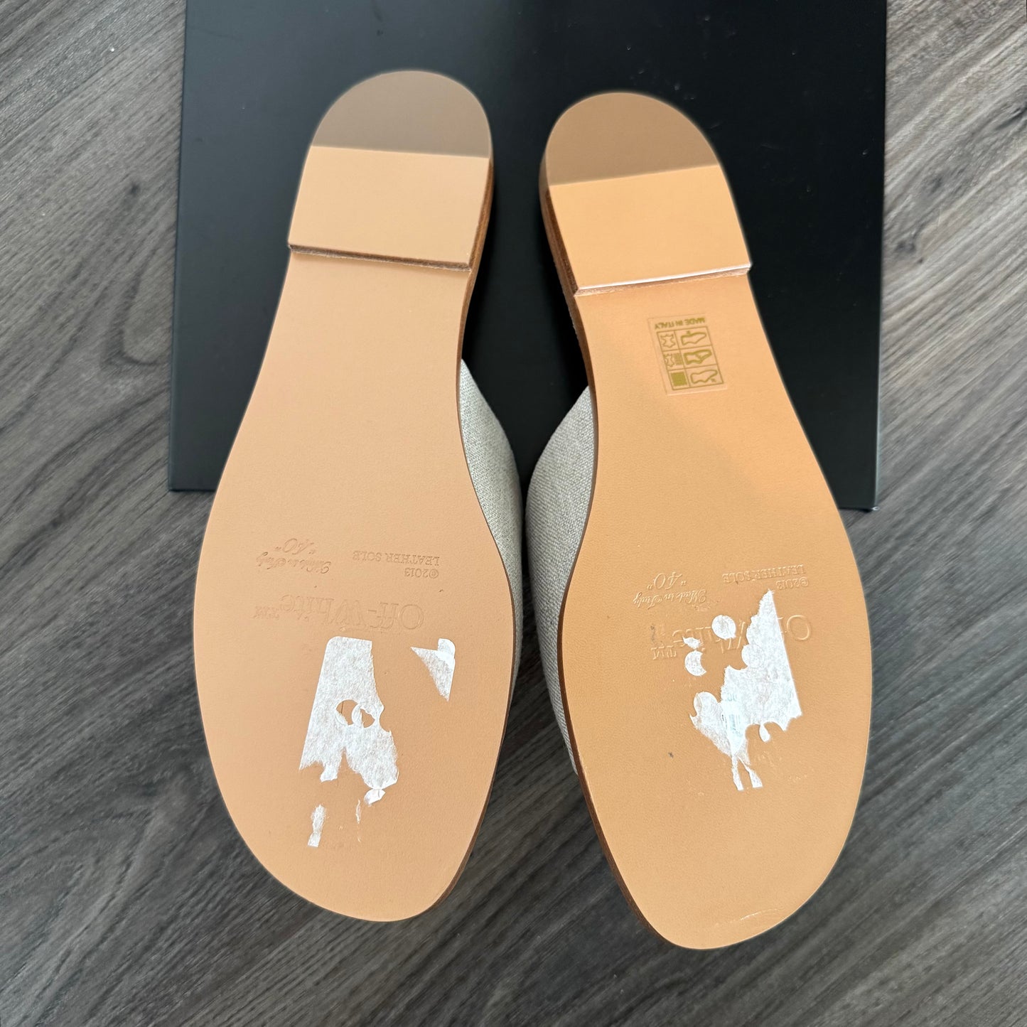 Off-White Paperclip Linen Sandals