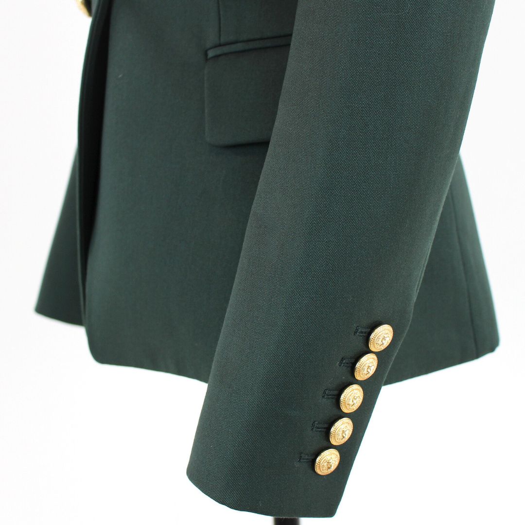 BALMAIN Green Double Breasted Blazer
