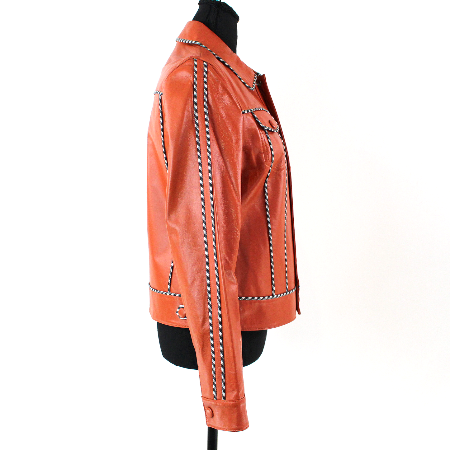 Samantha Sipos Gingham Leather Jacket