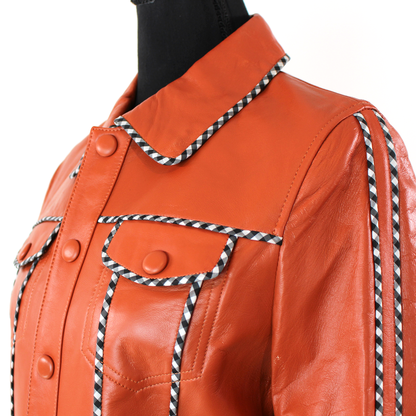 Samantha Sipos Gingham Leather Jacket