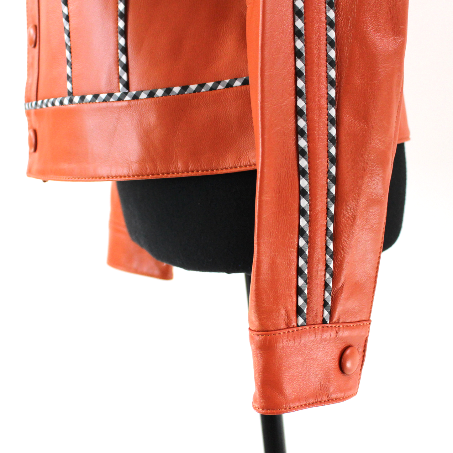 Samantha Sipos Gingham Leather Jacket