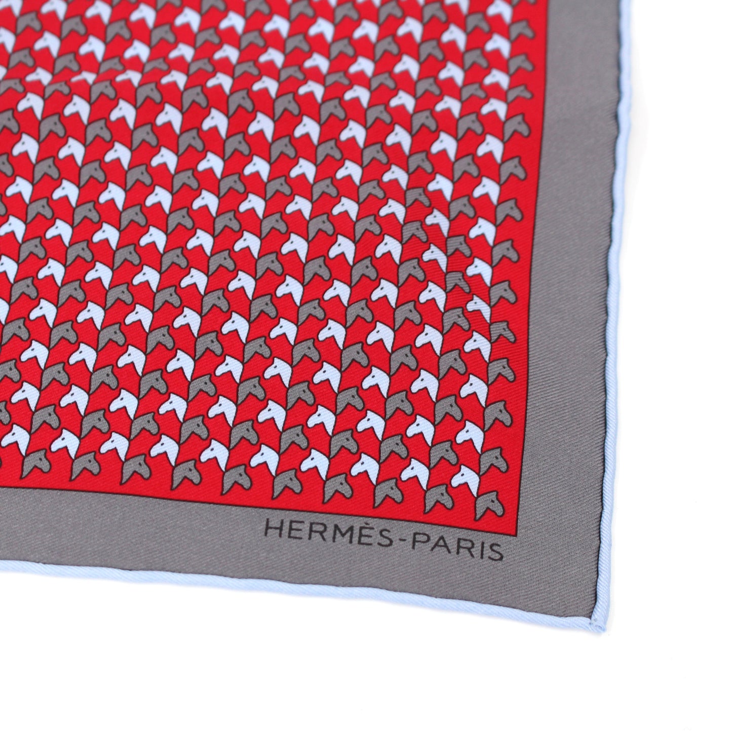 Hermes Silk Horse Pattern Motif Scarf