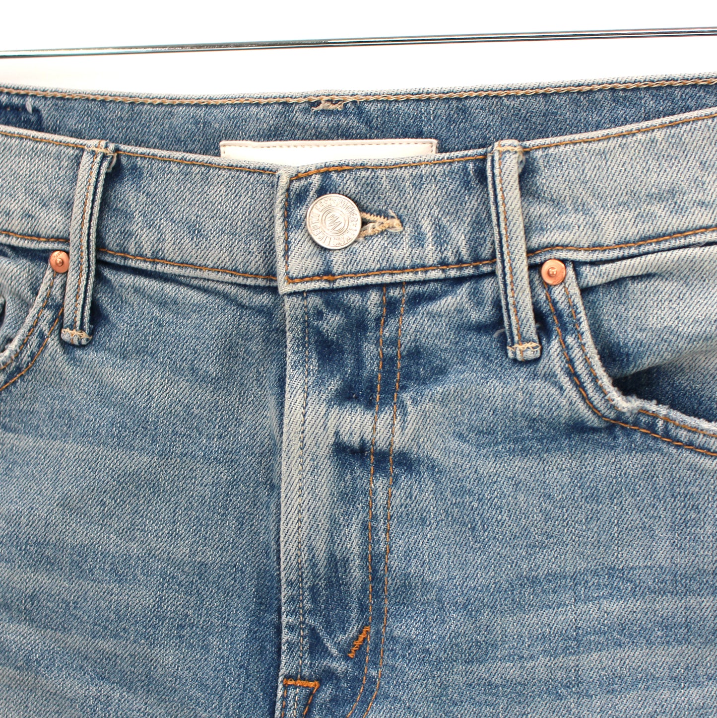 Mother Teaser Donut Roll Denim Shorts