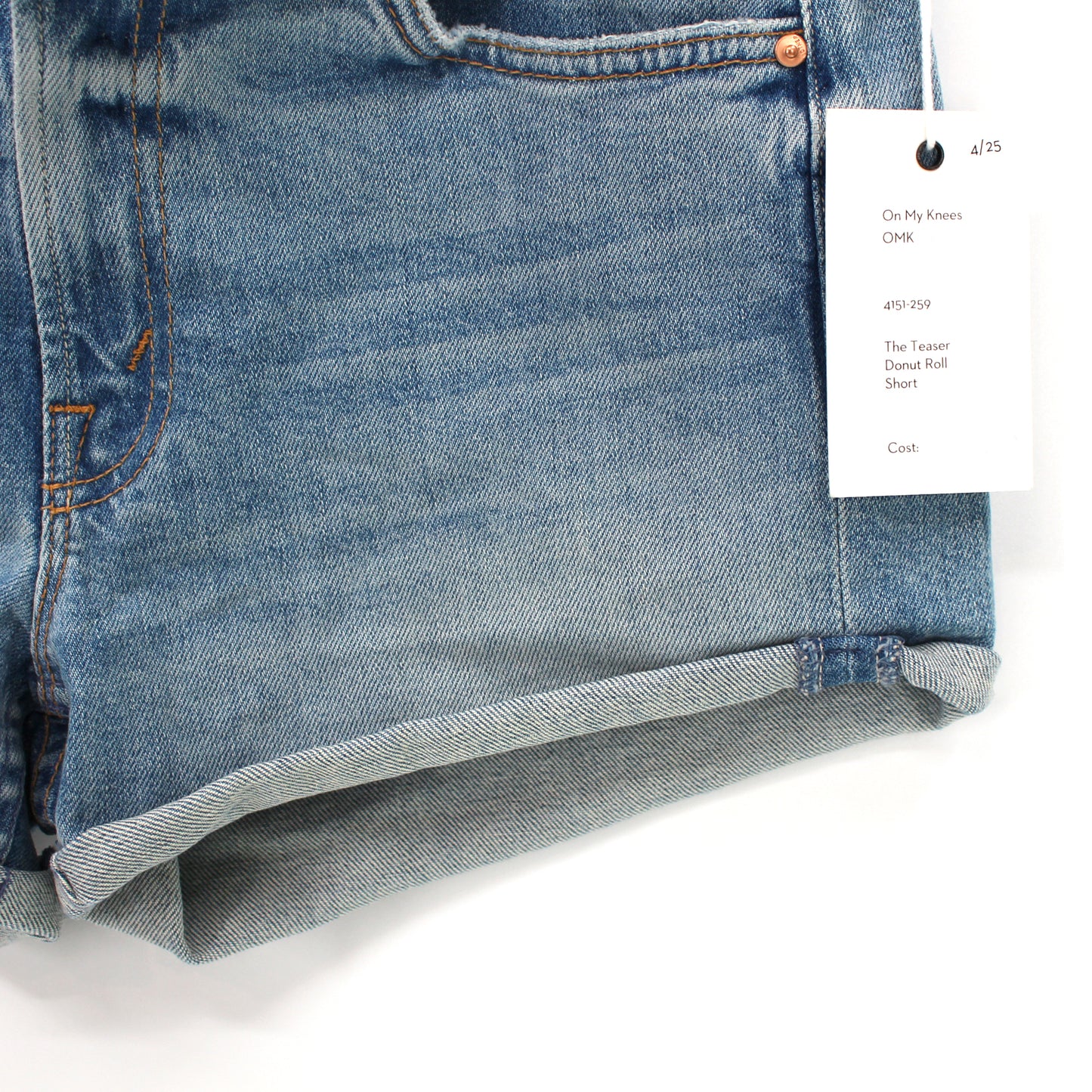 Mother Teaser Donut Roll Denim Shorts