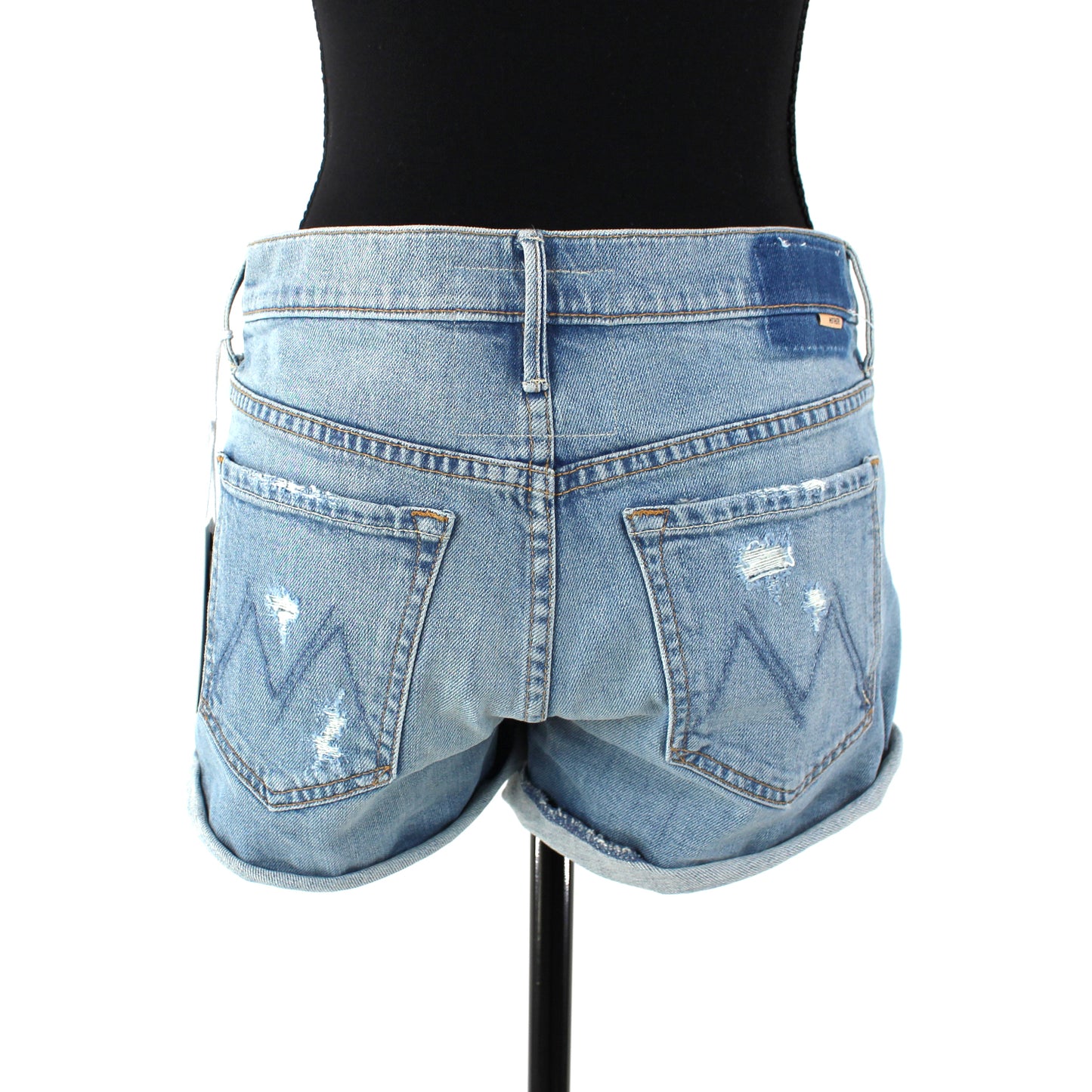 Mother Teaser Donut Roll Denim Shorts