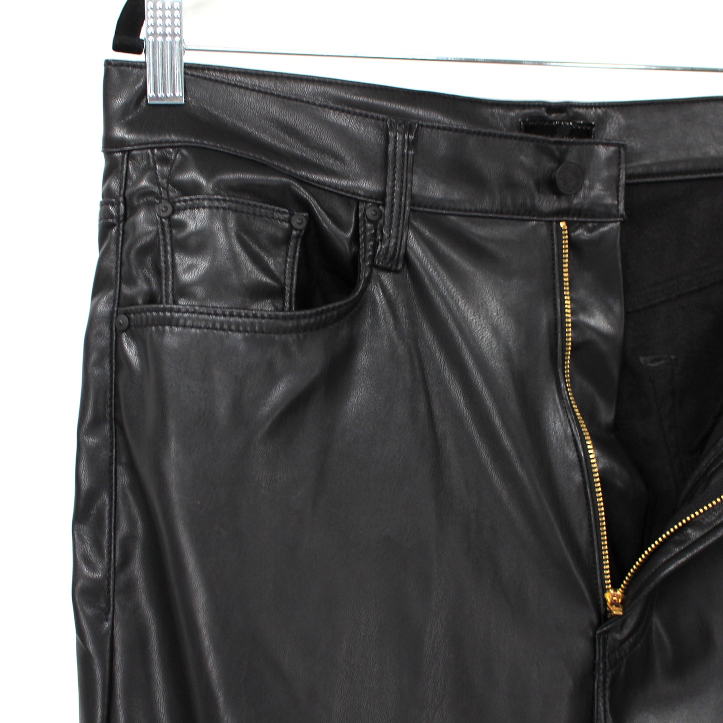 Mother Faux Leather Rider Pants