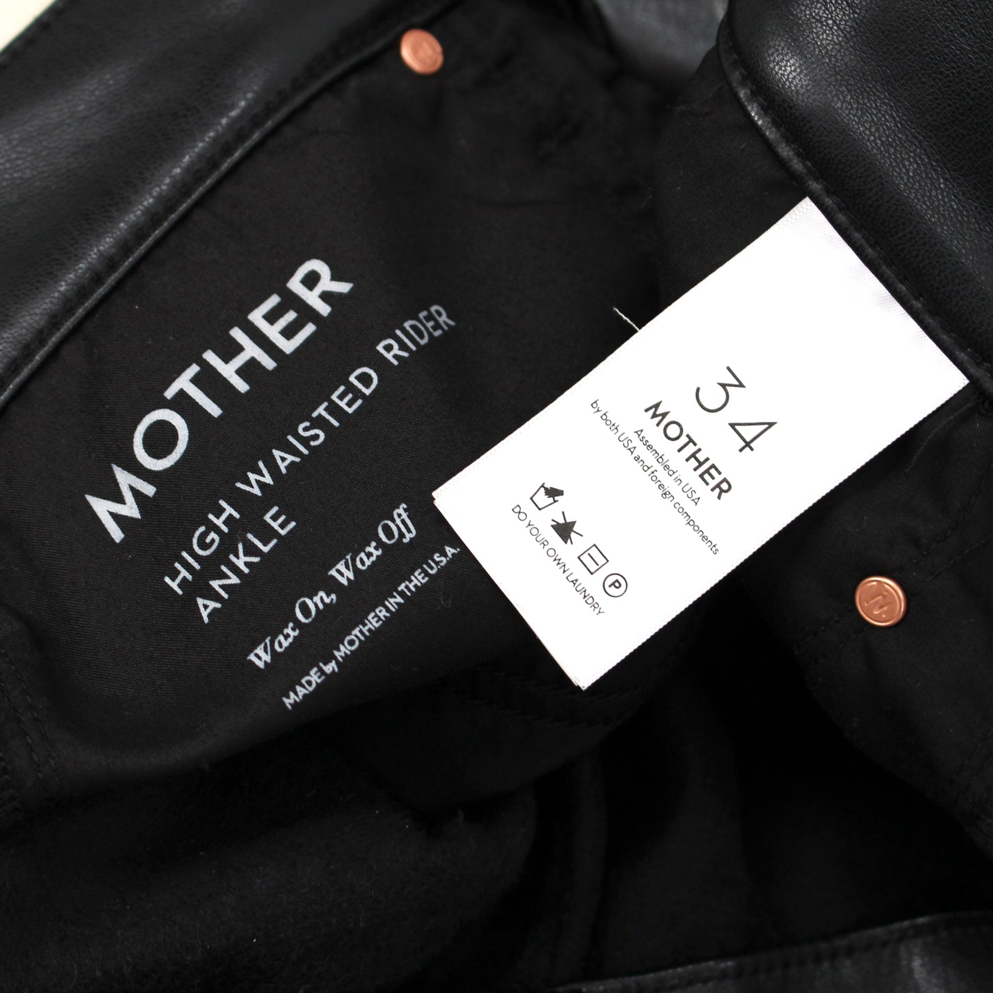 Mother Faux Leather Rider Pants