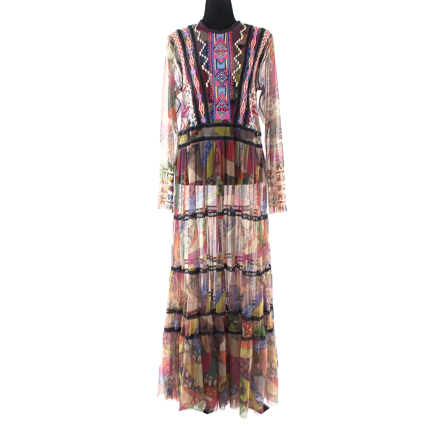 Johnny Was Biya Gervase Sheer Mesh Embroidered Maxi Dress The Closet New York