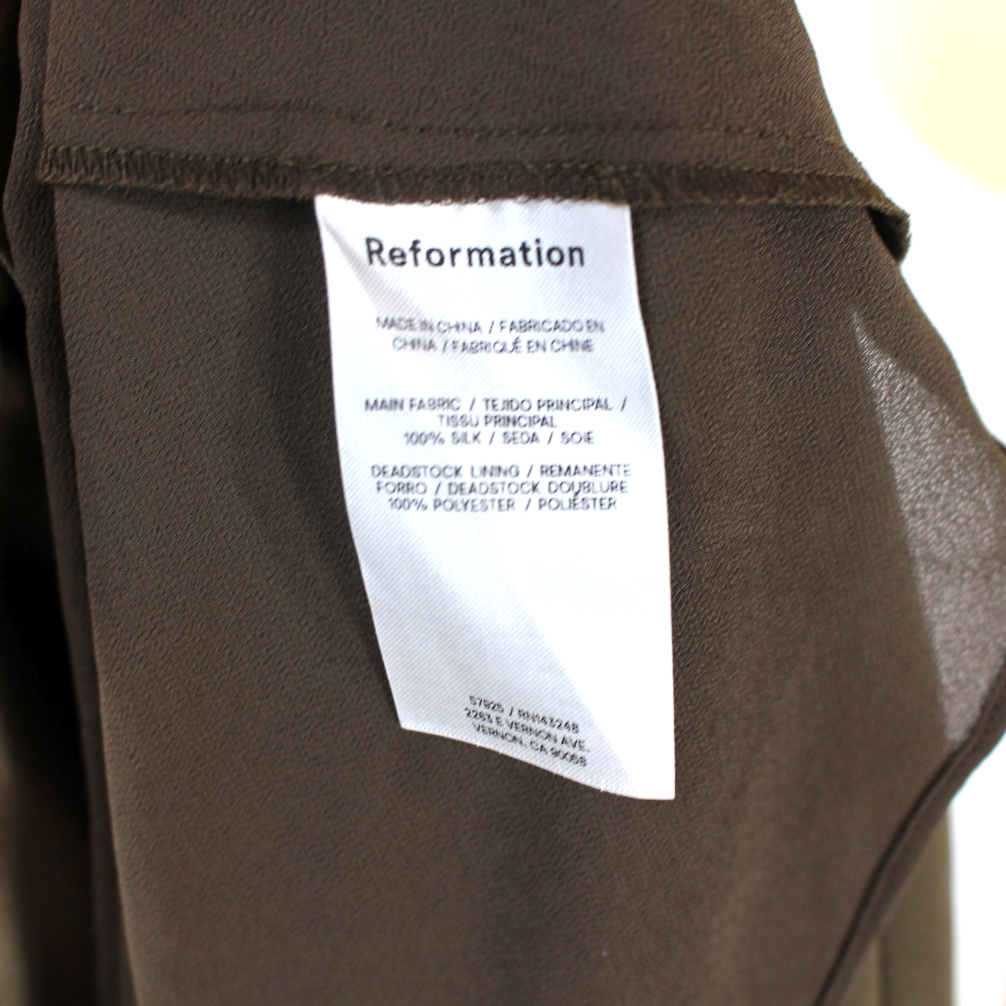 Reformation Yvaine Silk Dress