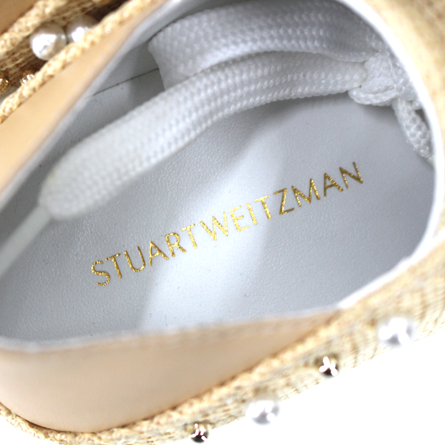 Stuart Weitzman Straw Studded Sneakers