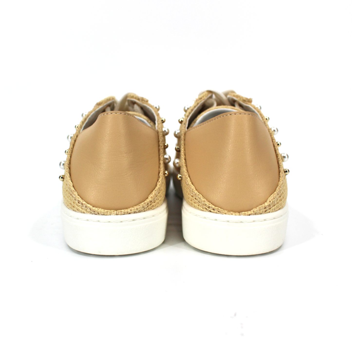 Stuart Weitzman Straw Studded Sneakers