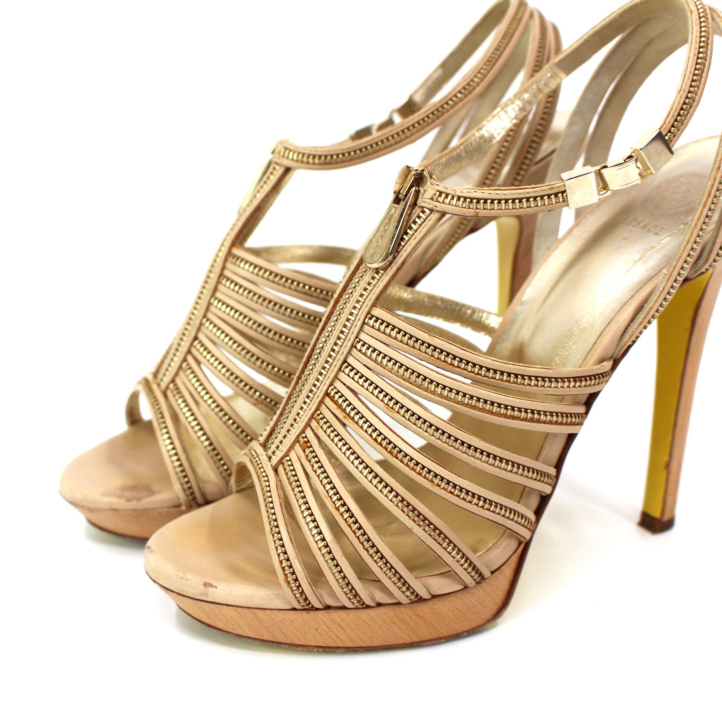 Versace Zipper Caged Platform Sandals