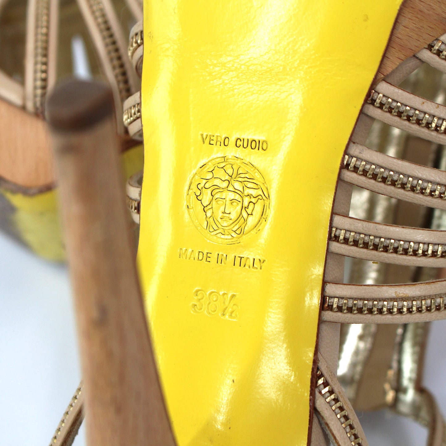 Versace Zipper Caged Platform Sandals