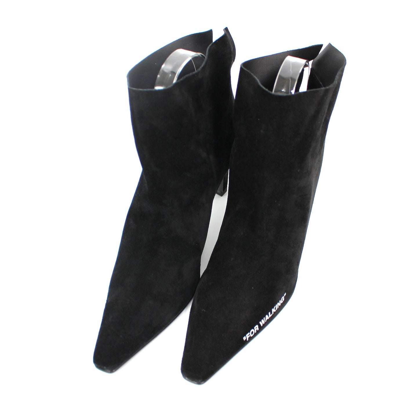 Off-White Suede Ankle Booties