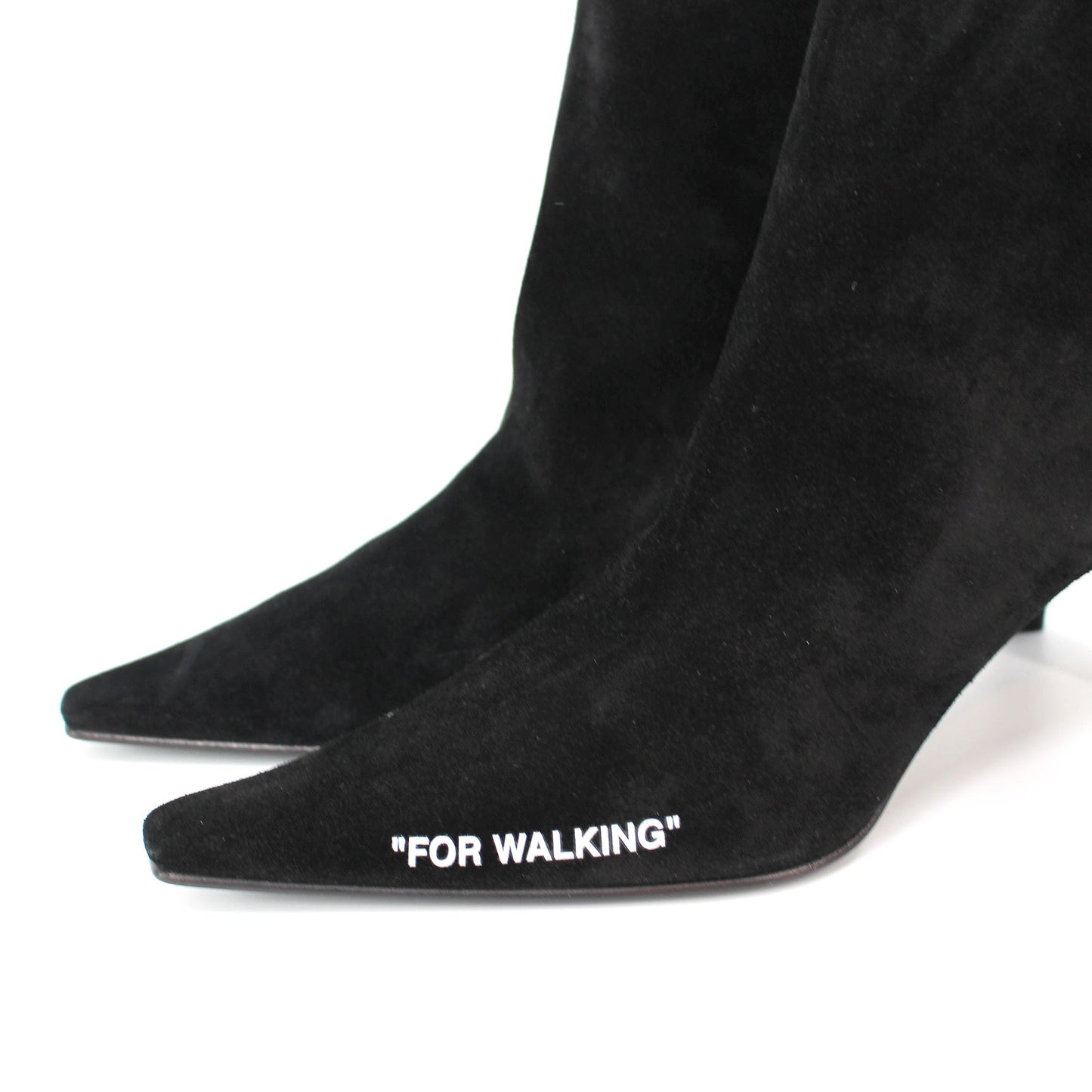 Off-White Suede Ankle Booties