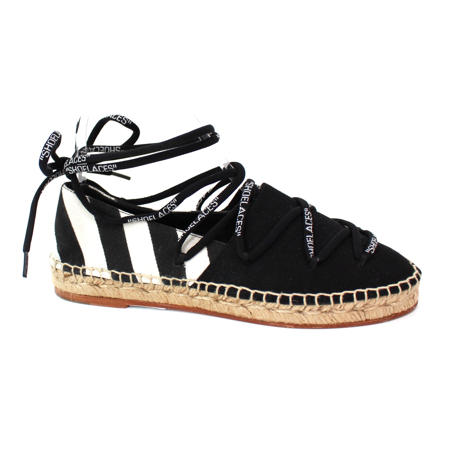 Off-White Stripe Canvas Espadrilles