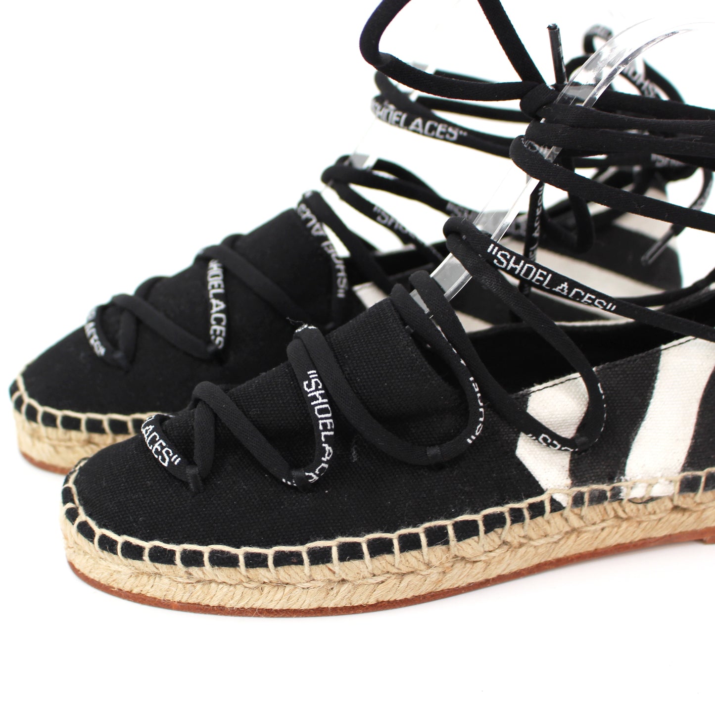 Off-White Stripe Canvas Espadrilles