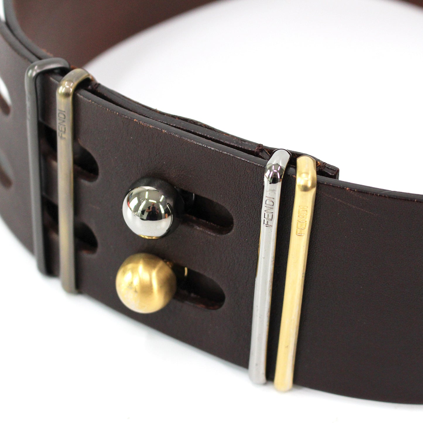 Fendi Wide Leather Waist Belt