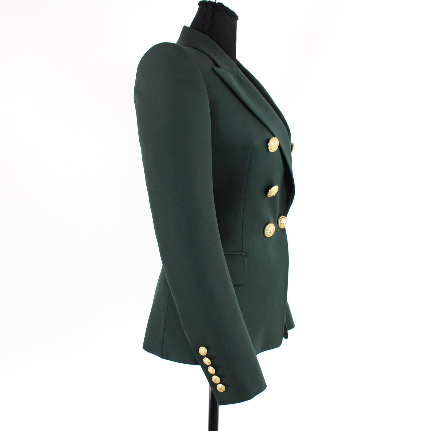 BALMAIN Green Double Breasted Blazer