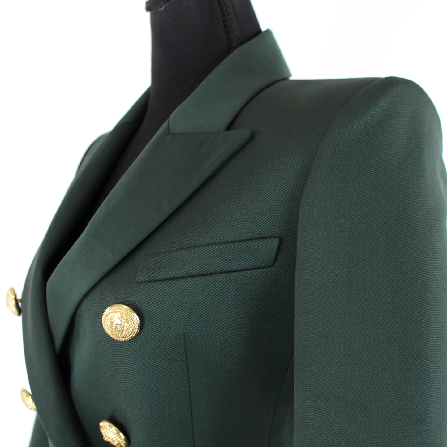 BALMAIN Green Double Breasted Blazer
