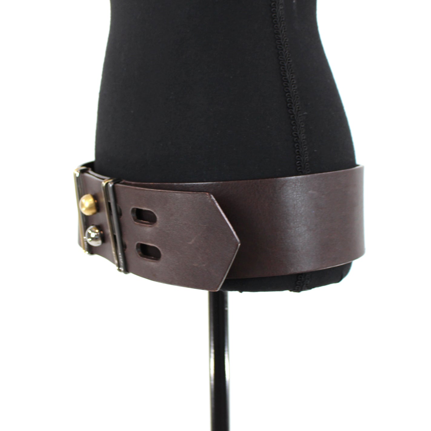 Fendi Wide Leather Waist Belt