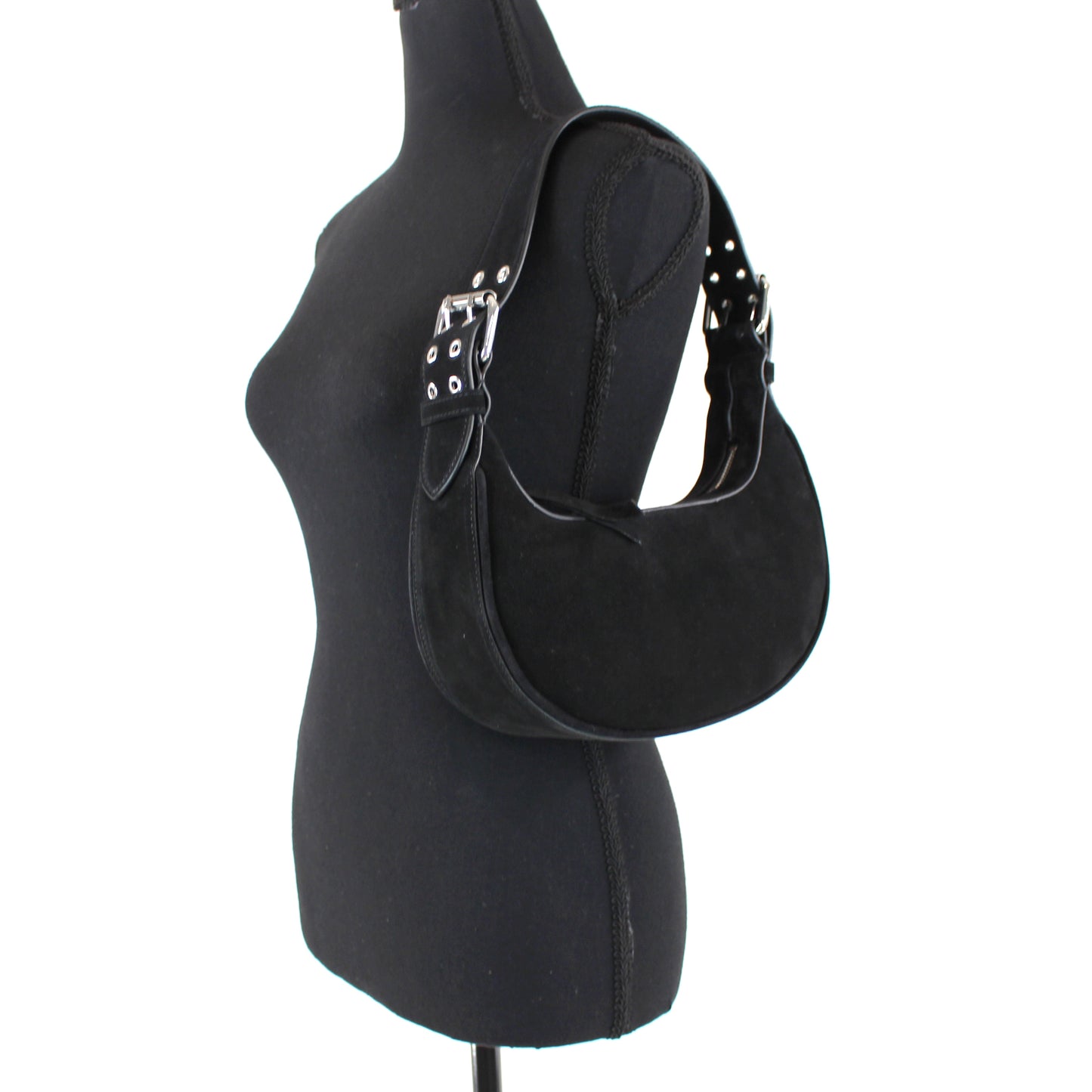 BY FAR Soho Suede Shoulder Bag
