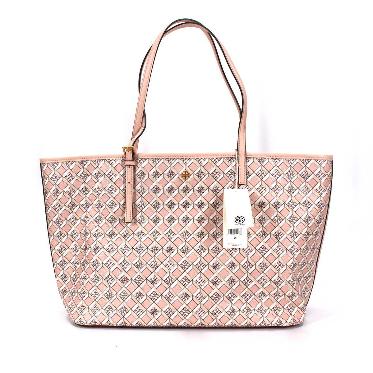 Tory Burch Geo Logo Zip Top Blush Pink Tote Bag – The Closet Tory Burch Geo Logo Zip Top Blush Pink Tote Bag – The Closet