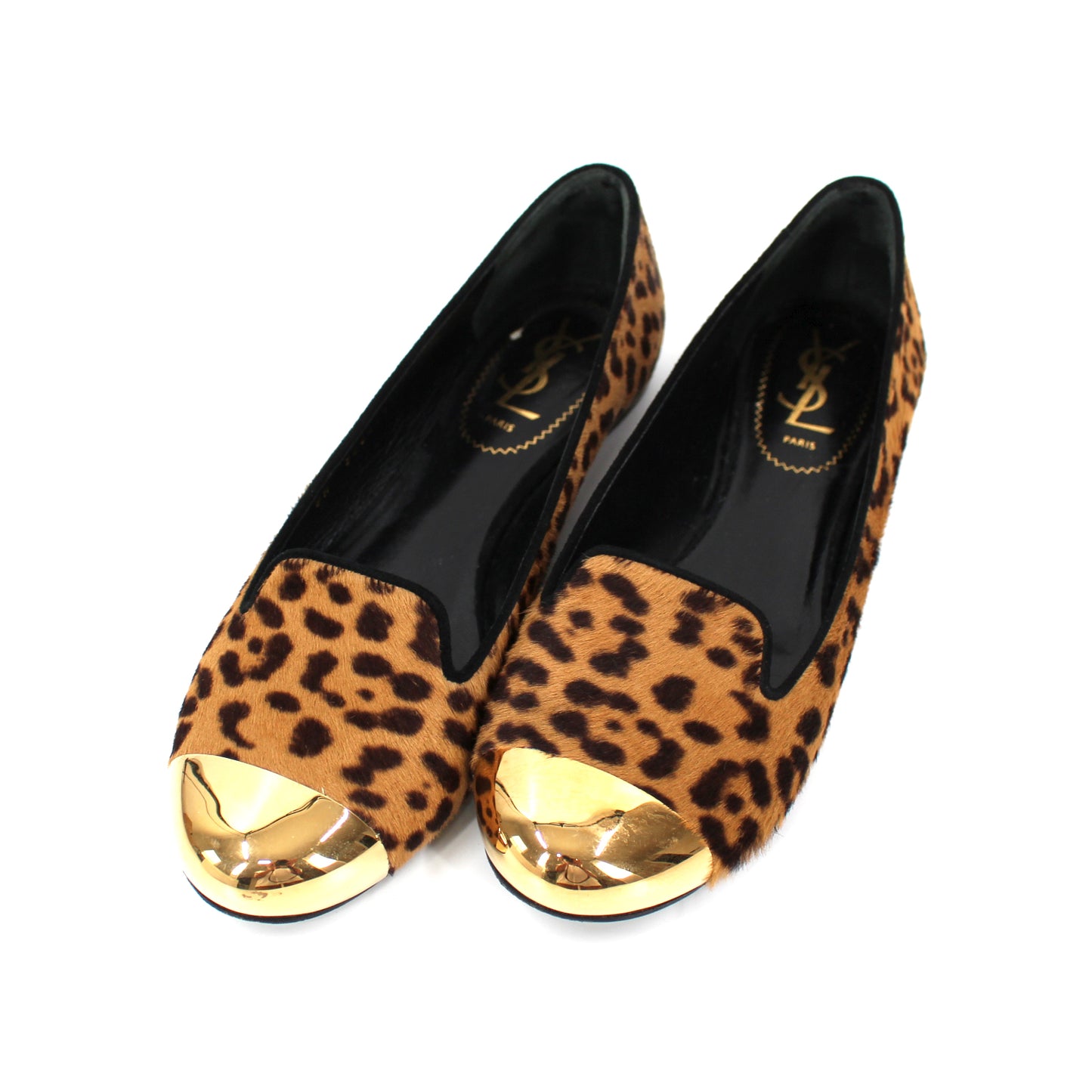 Saint Laurent Evelyn Leopard Flats