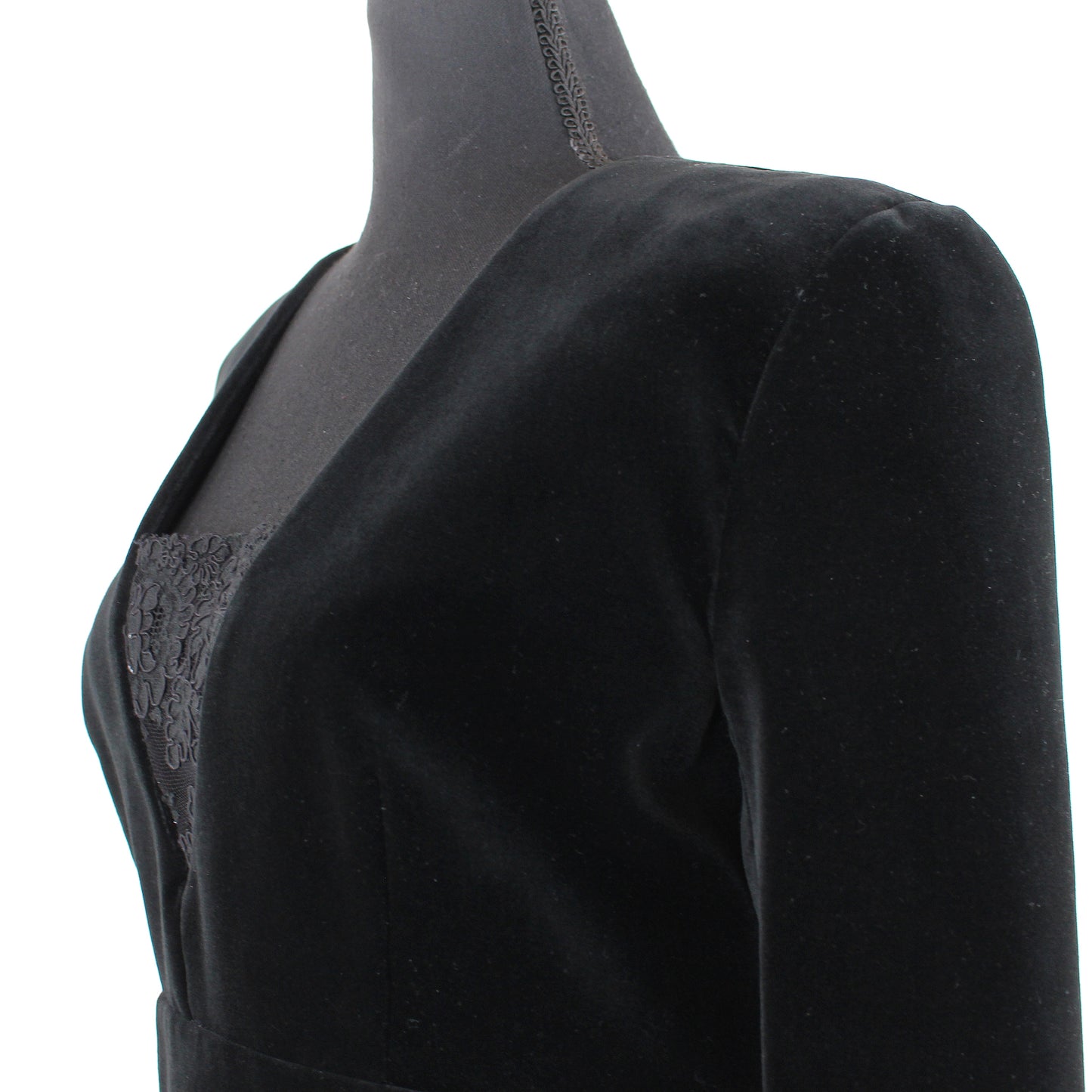 Balmain Velvet Lace Ruffle Dress
