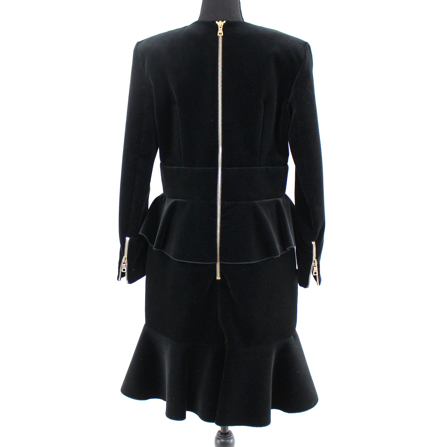 Balmain Velvet Lace Ruffle Dress