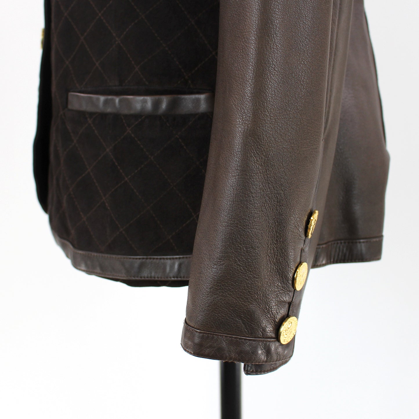 Chanel Suede Quilted Leather Jacket