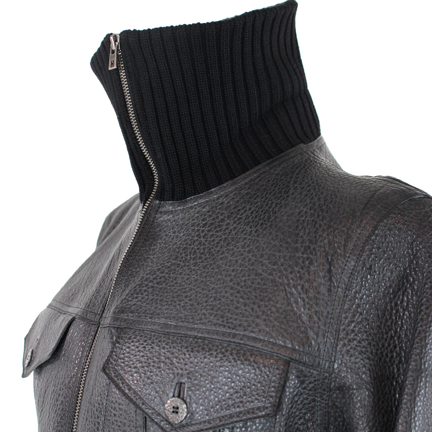 Hermes Bison Leather Moto Jacket