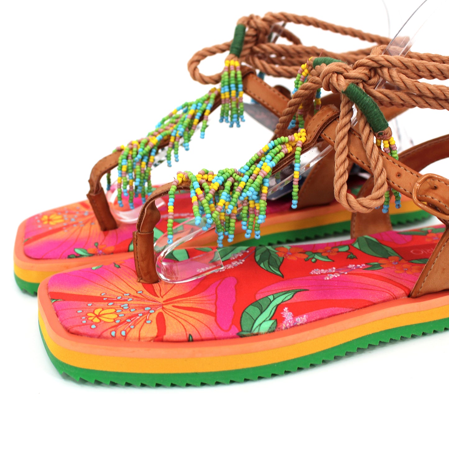 Farm Rio Pietra Beaded Sandals