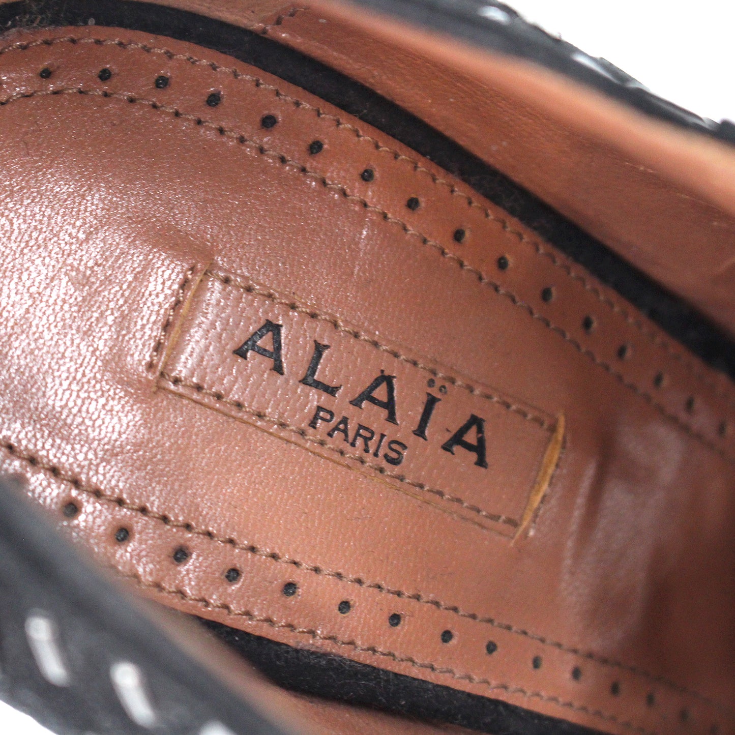 Alaia Suede Laser Cut Heeled Booties
