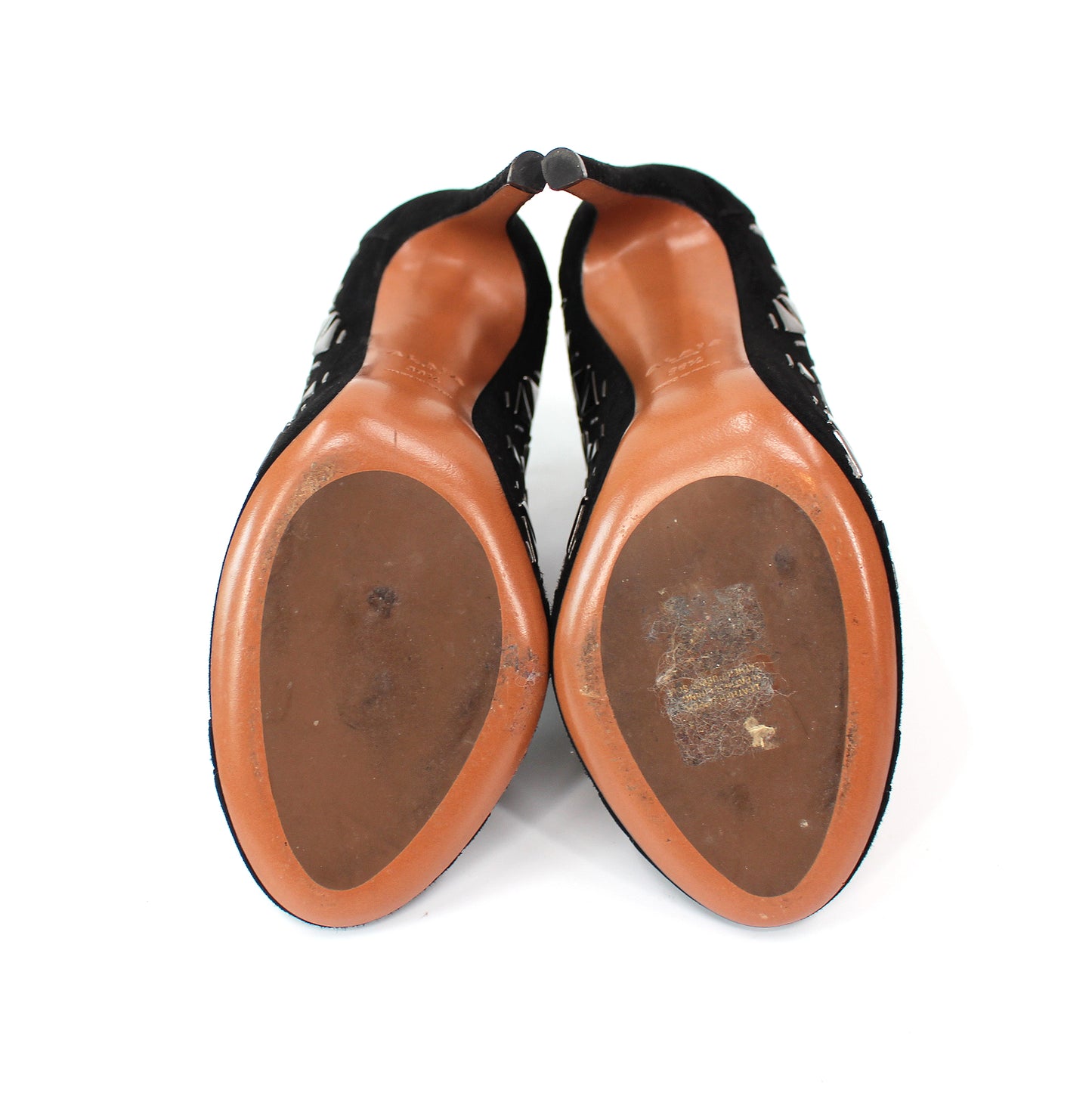 Alaia Suede Laser Cut Heeled Booties