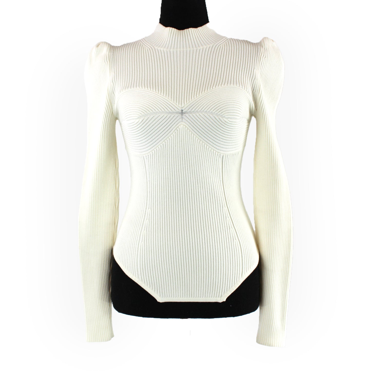 Fleur Du Mal Ribbed Corset Sweater