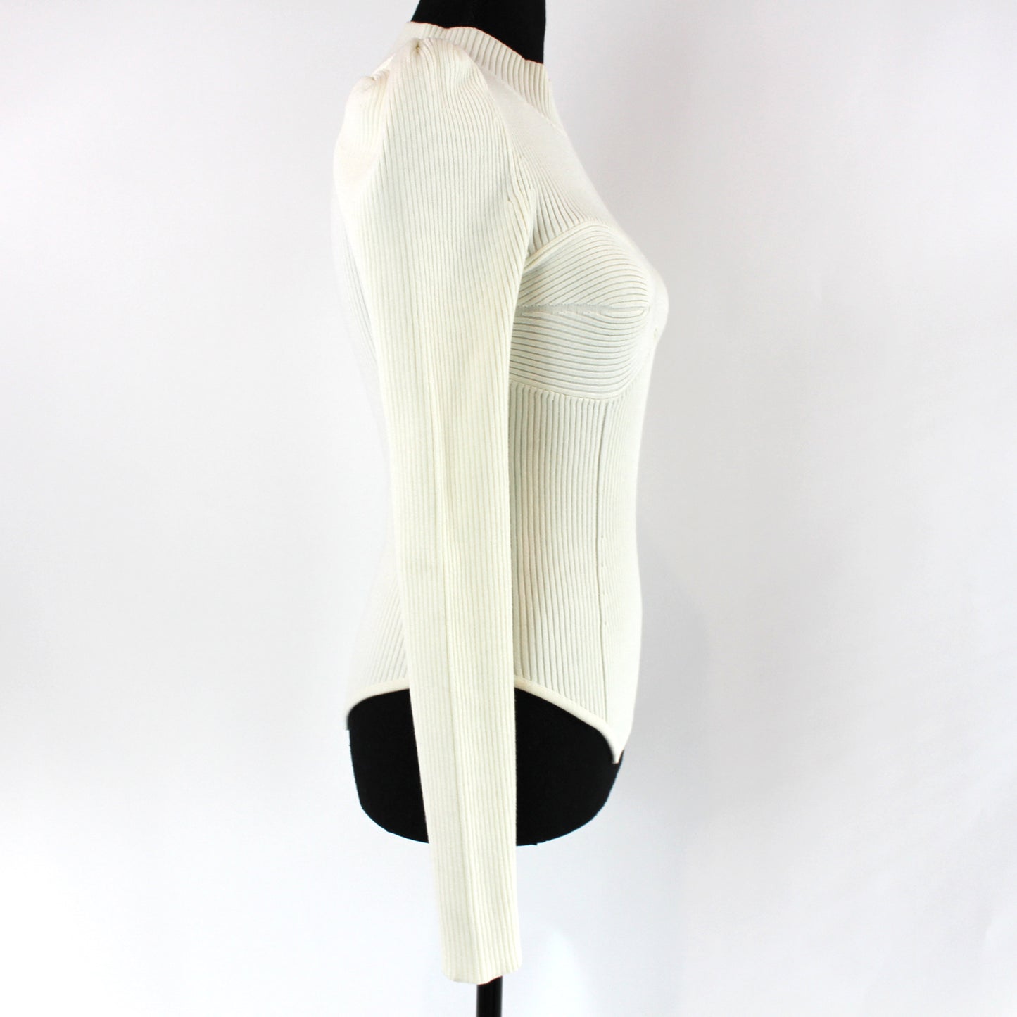 Fleur Du Mal Ribbed Corset Sweater