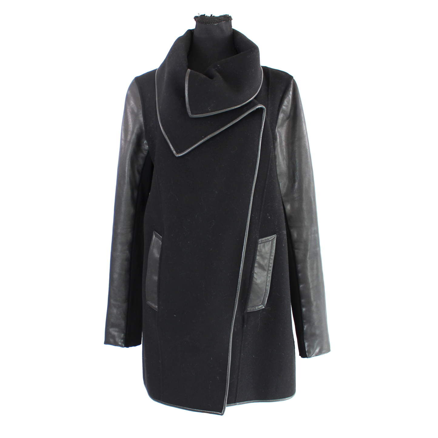 Mackage Leather Trim Wrap Coat