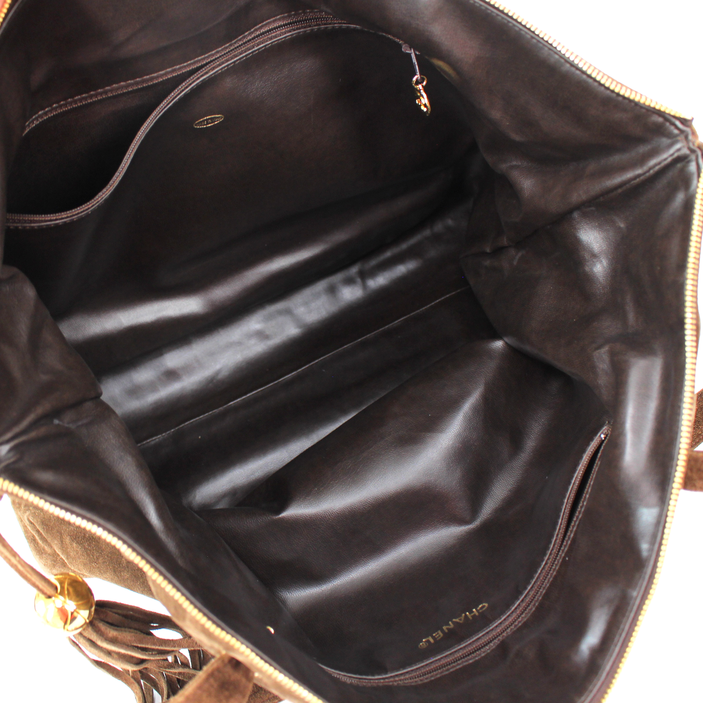 Chanel Suede Tassel Trim Tote