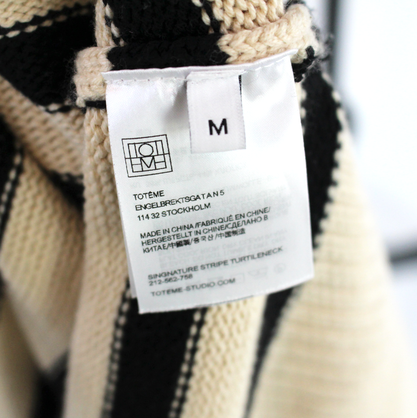 TOTEME Stripe Turtleneck Sweater