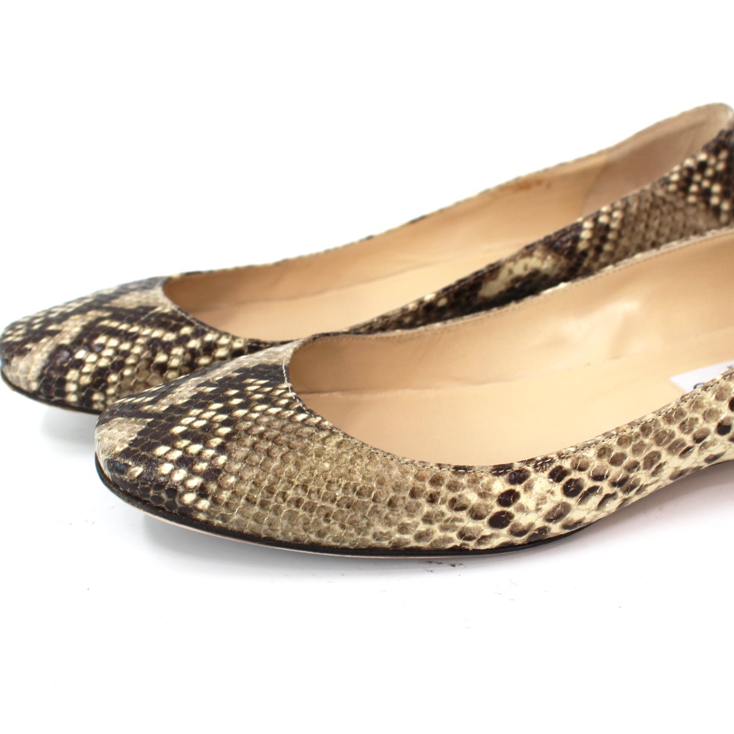 Jimmy Choo Snakeskin Embossed Flats