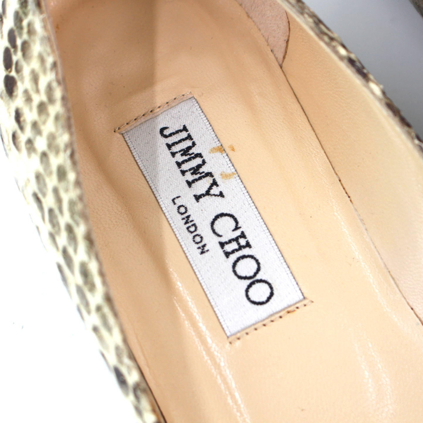 Jimmy Choo Snakeskin Embossed Flats