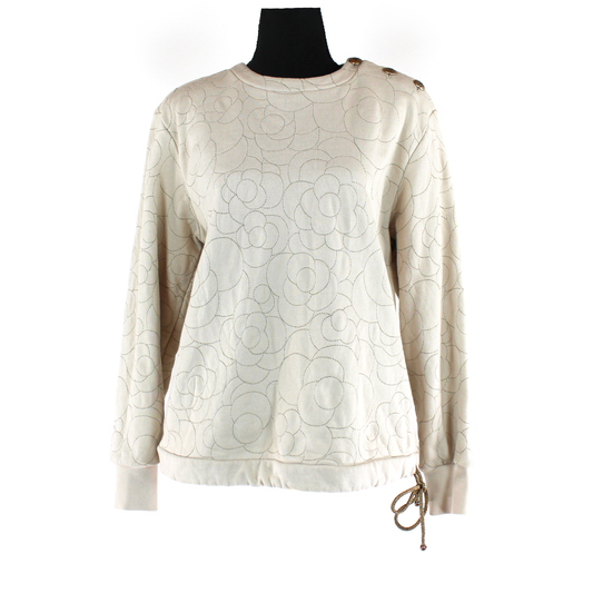 Chanel Camelia Stitched Sweatshirt
