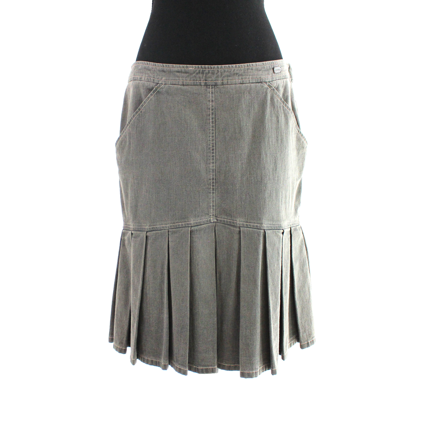 Chanel Pleated Denim Skirt