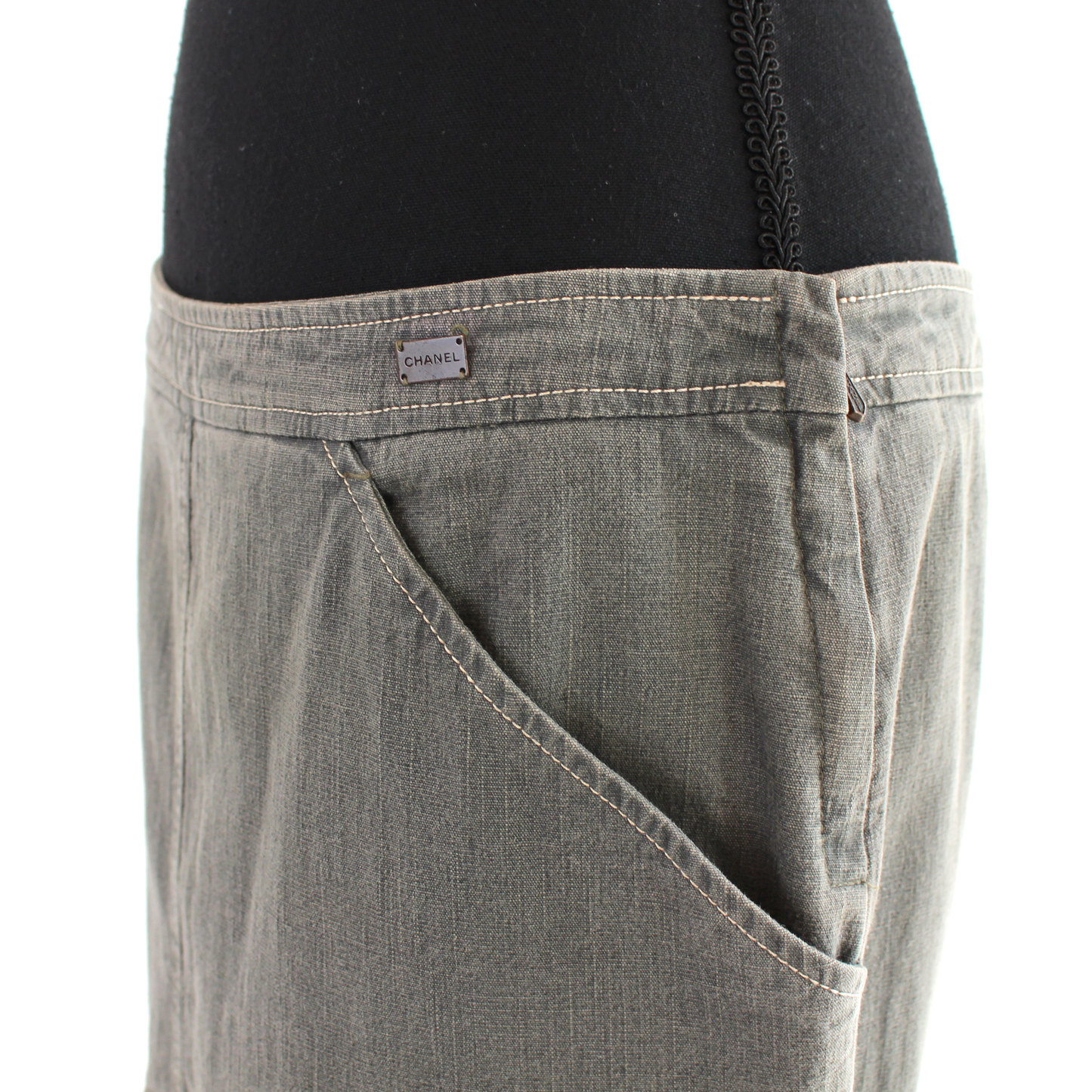 Chanel Pleated Denim Skirt