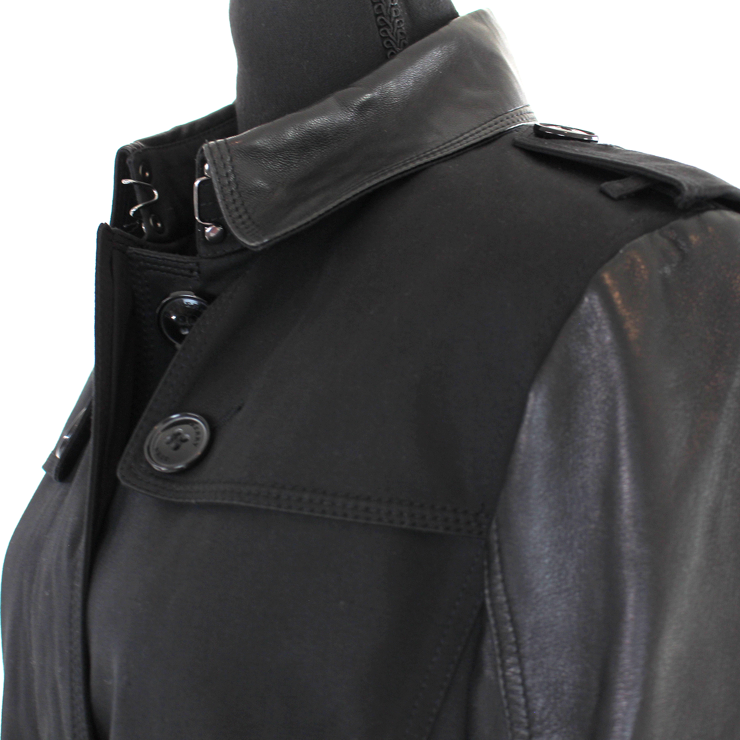 Burberry Leather Earsdale Trench Coat