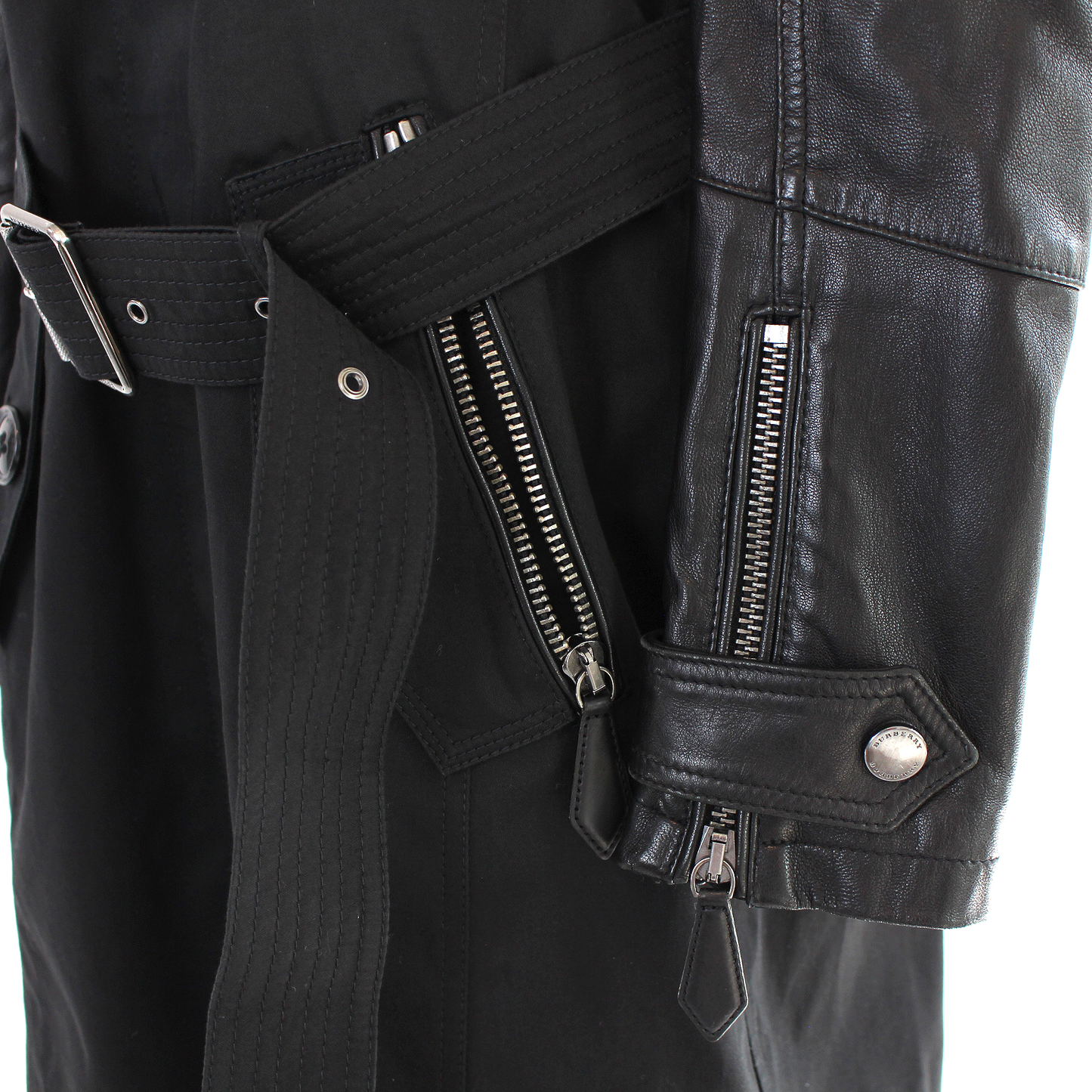 Burberry Leather Earsdale Trench Coat