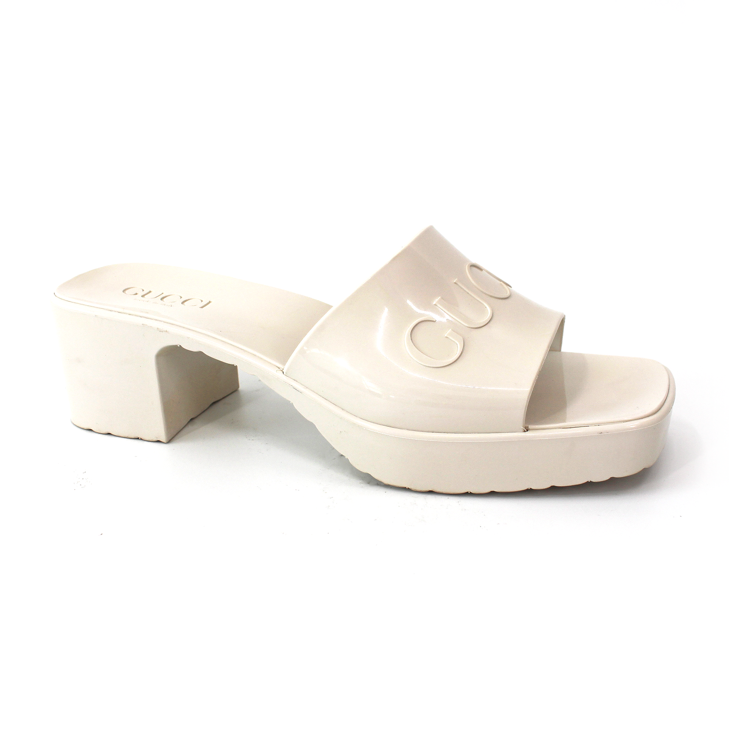 Gucci Embossed Logo Rubber Sandals